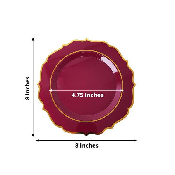 Home Collection Disposable Plastic Plates with Scalloped Rim