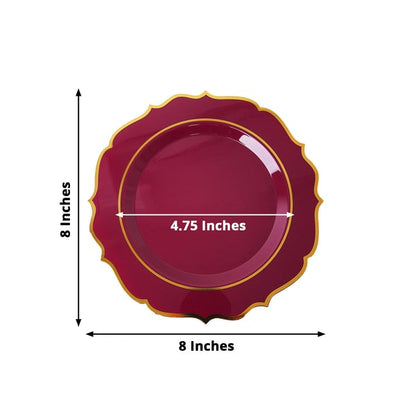 Home Collection Disposable Plastic Plates with Scalloped Rim