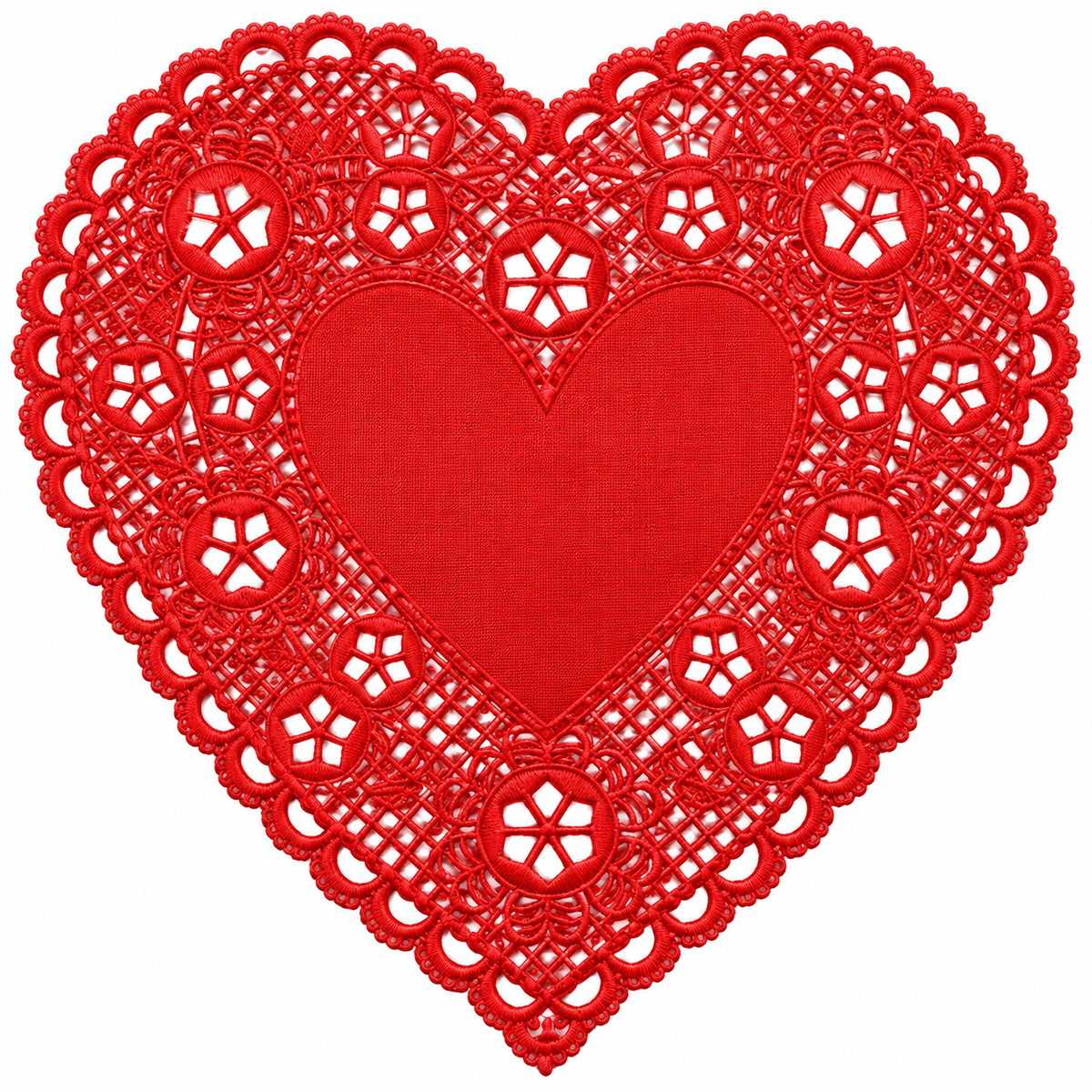 Home Collection 18-Pc 6-Inch Red Foil Paper Heart Doilies