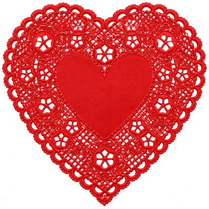 Home Collection 18-Pc 6-Inch Red Foil Paper Heart Doilies