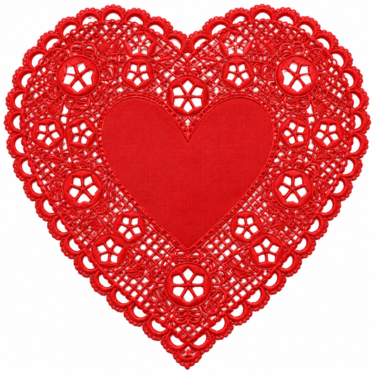Home Collection 18-Pc 6-Inch Red Foil Paper Heart Doilies