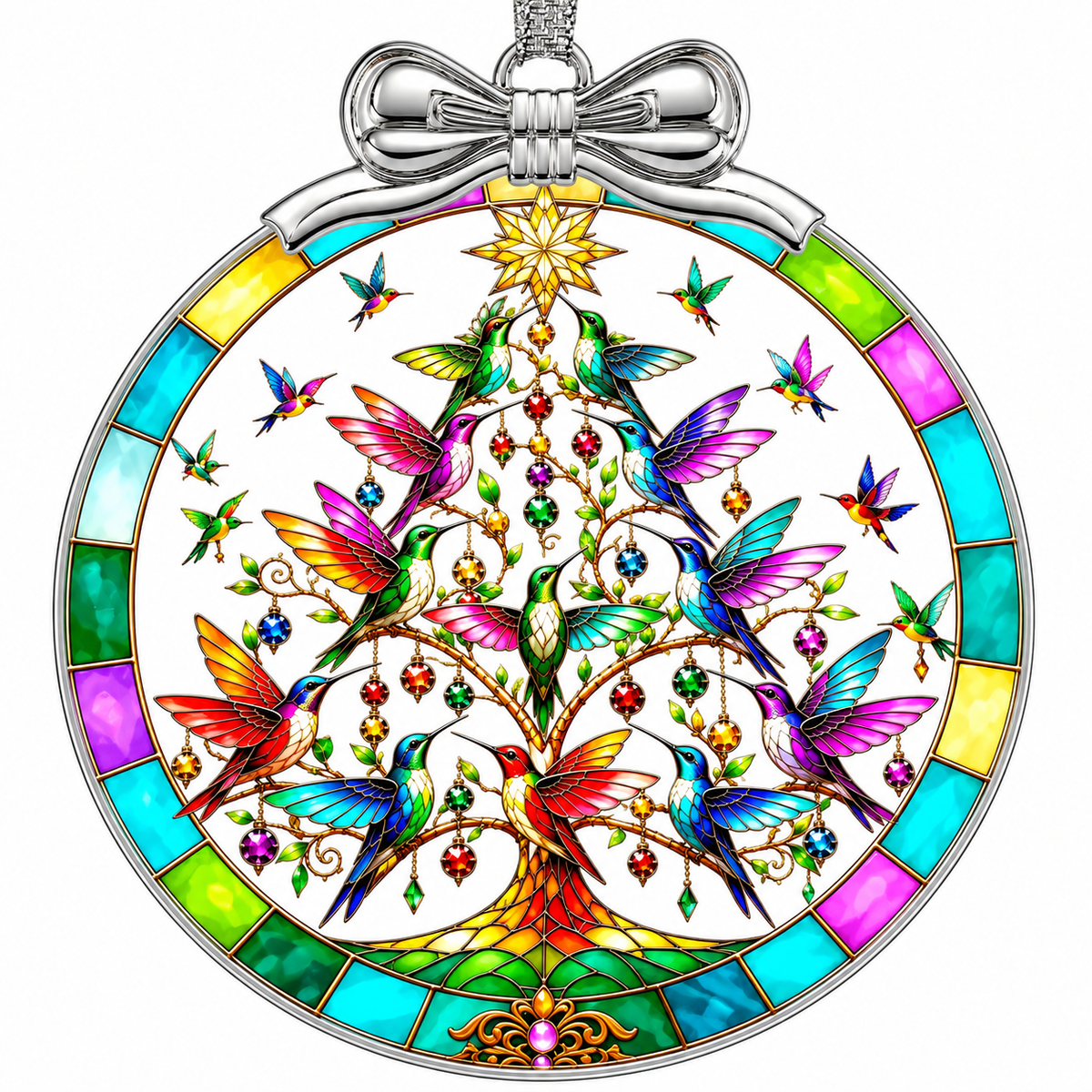 Home Collection Crystal Glass Christmas Ornament Sparkling Hanging Tree Decoration
