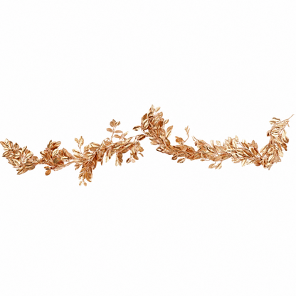 Home Collection 6 Ft Gold Metallic Magnolia Leaf Garland