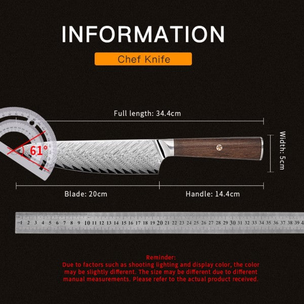 13.5-Inch Damascus Stainless Steel Kitchen Knife
