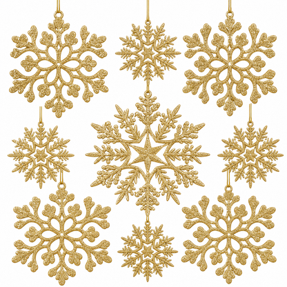 Home Collection Pack of 36 Christmas Snowflake Ornaments Plastic Hanging Winter Holiday Decorations
