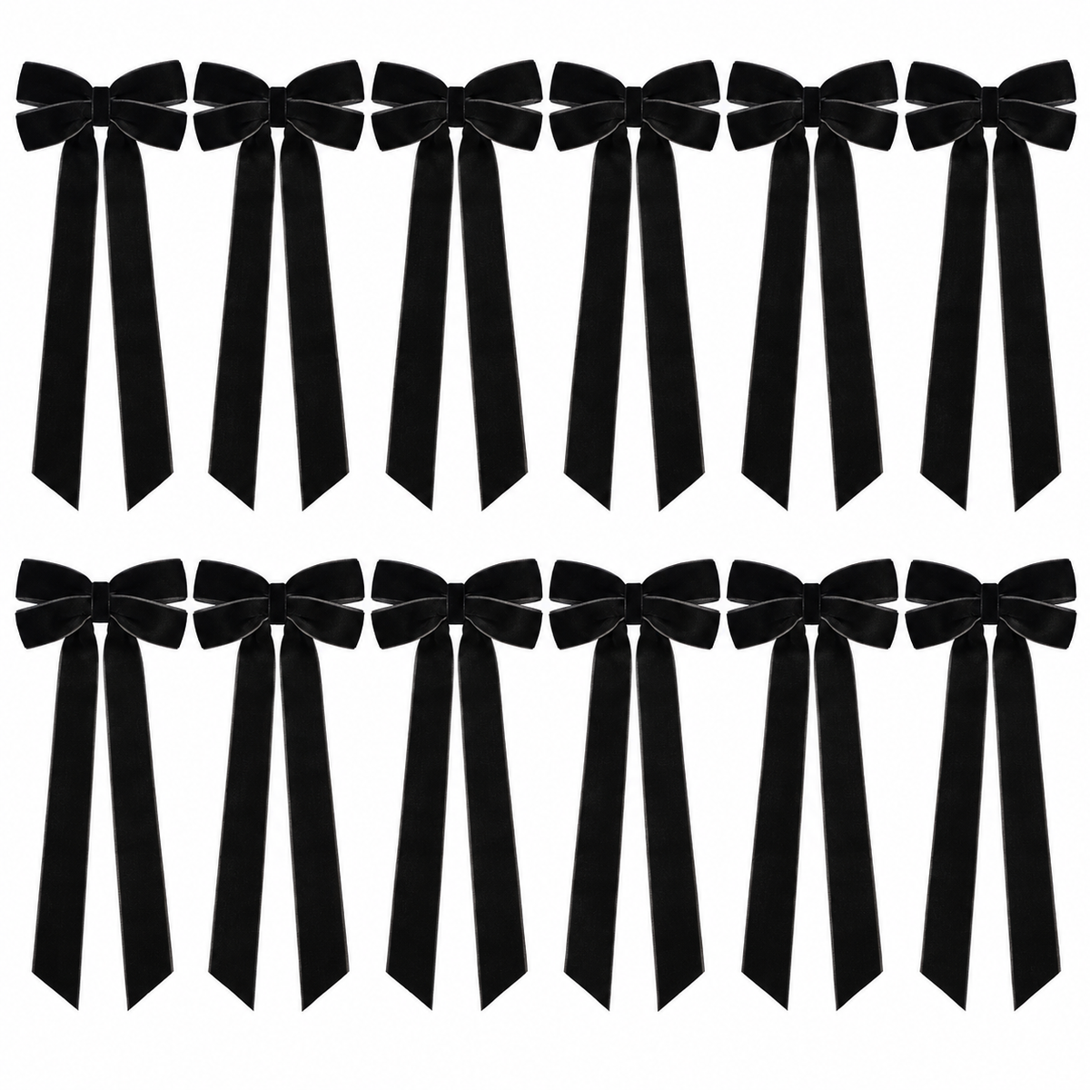 Home Collection Pack of 12 Velvet Christmas Ribbon Bows 5x10 Inch Holiday Tree Decorations