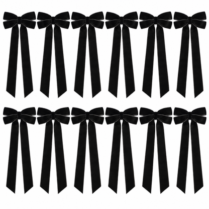 Home Collection Pack of 12 Velvet Christmas Ribbon Bows 5x10 Inch Holiday Tree Decorations