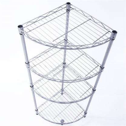 Fan-Shaped Carbon Steel 4-Tier Storage Rack