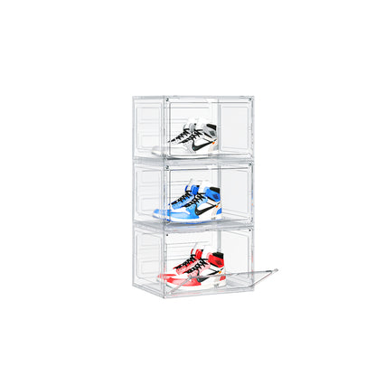 3-Piece White Plastic Mesh Modular Shoe Box Set