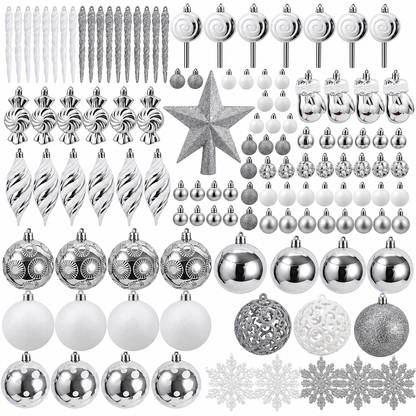 Home Collection Pack of 130 Shatterproof Christmas Ball Ornaments Assorted Holiday Tree Decorations