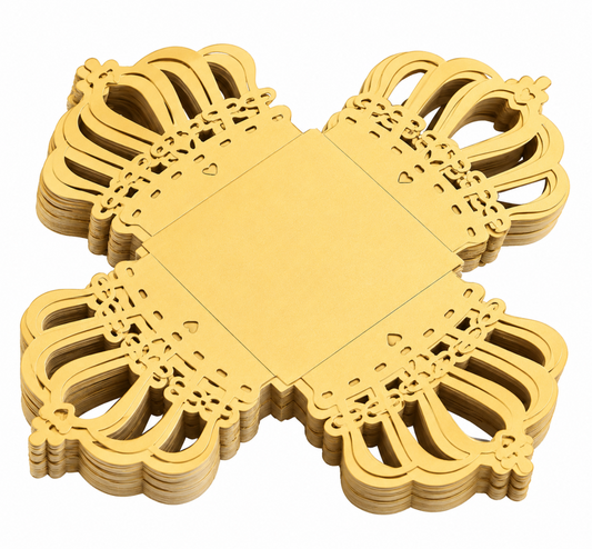 Home Collection Gold 50-Pack Metallic 4" Crown Mini Square Cupcake Liners