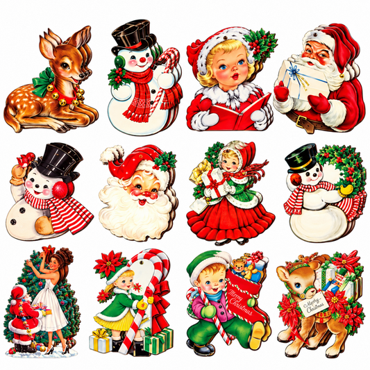 Home Collection Pack of 36 Vintage Wooden Christmas Ornaments, Rustic Farmhouse Tree Decorations