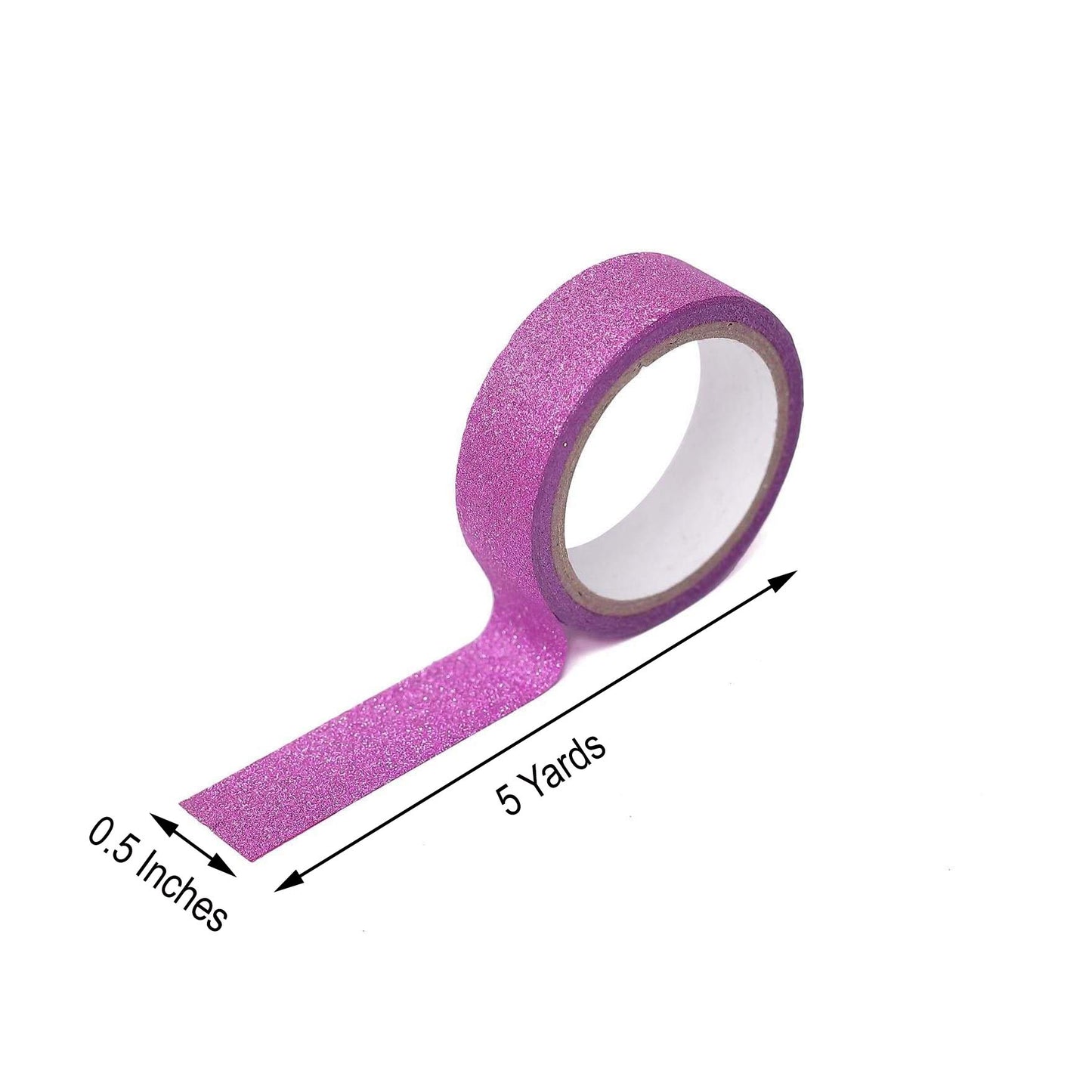 5 Hot Pink Glitter Self-Adhesive Washi Tapes