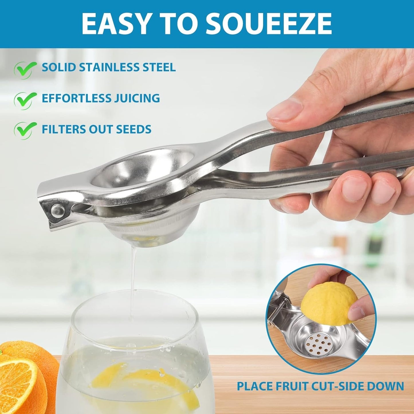 Home Collection Stainless Steel Manual Citrus Juicer