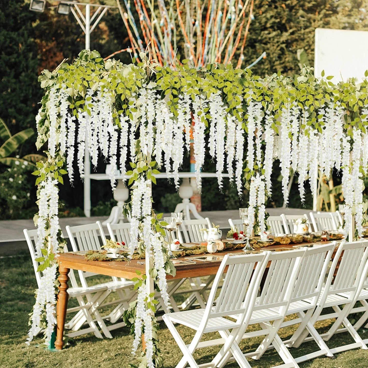 Home Collection Hanging 3.6ft Artificial Wisteria Vine Garland