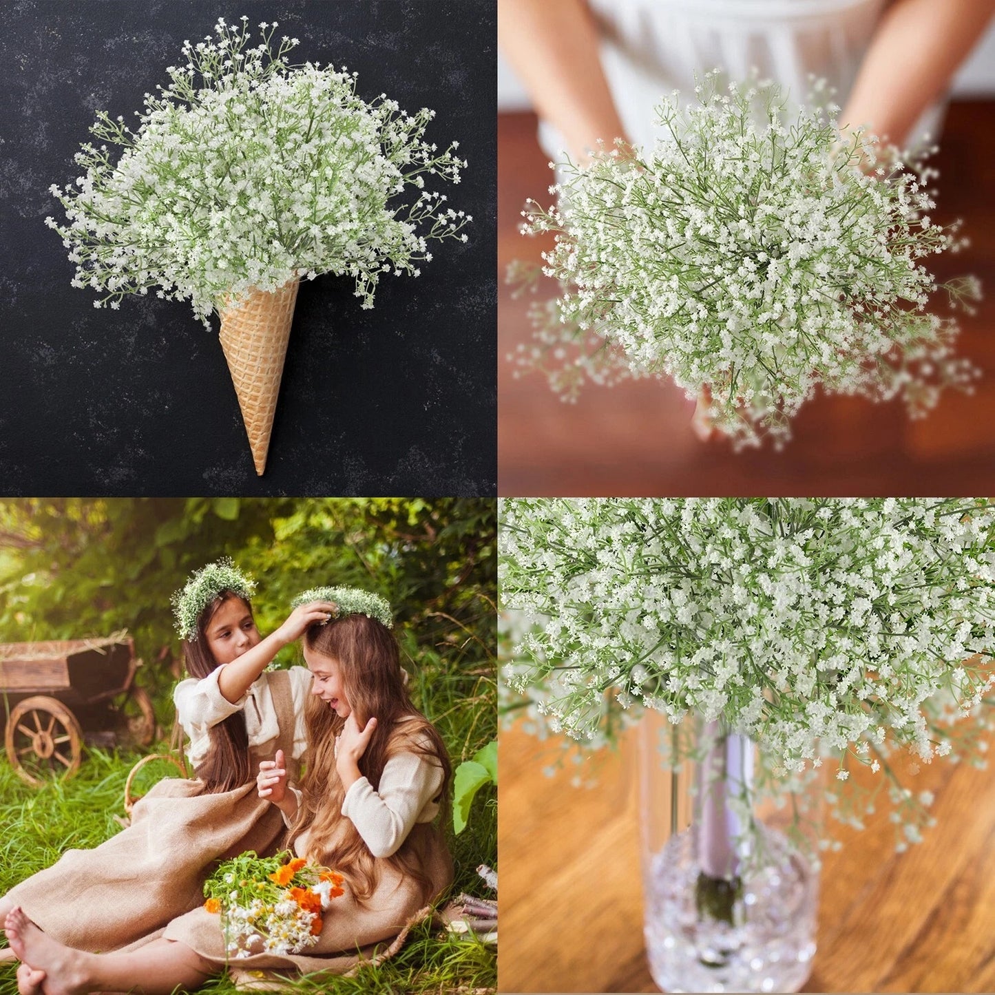 Home Collection Artificial Baby’s Breath Flowers White Gypsophila