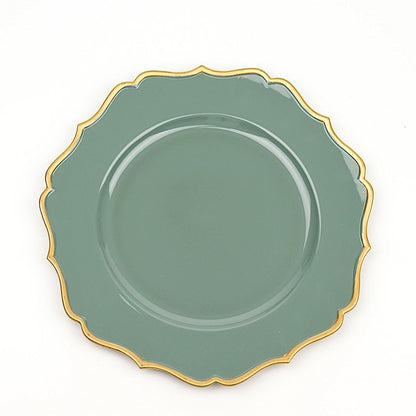 Home Collection 6 Pack 13" Acrylic Charger Plates with Scalloped Trim