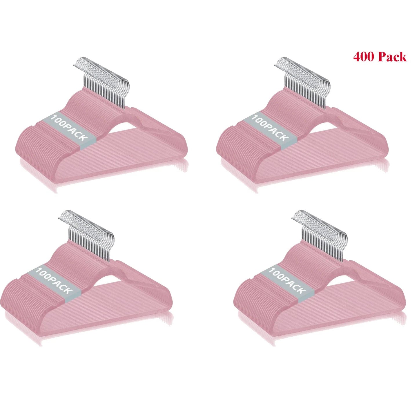 Home Collection Premium Velvet Hangers Bulk Set Pink (100–400 PCS)