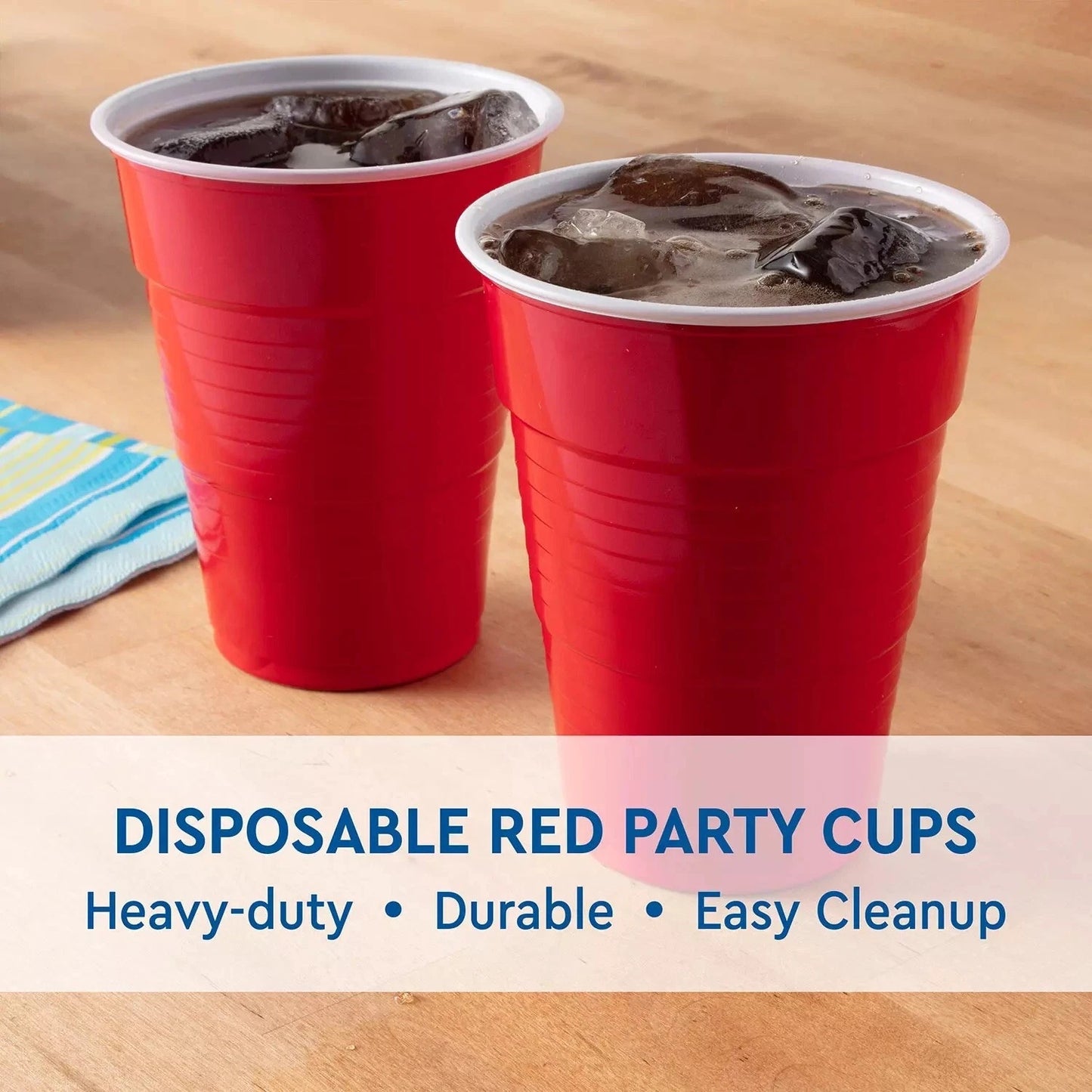Home Collection 18 oz Red Plastic Party Cups