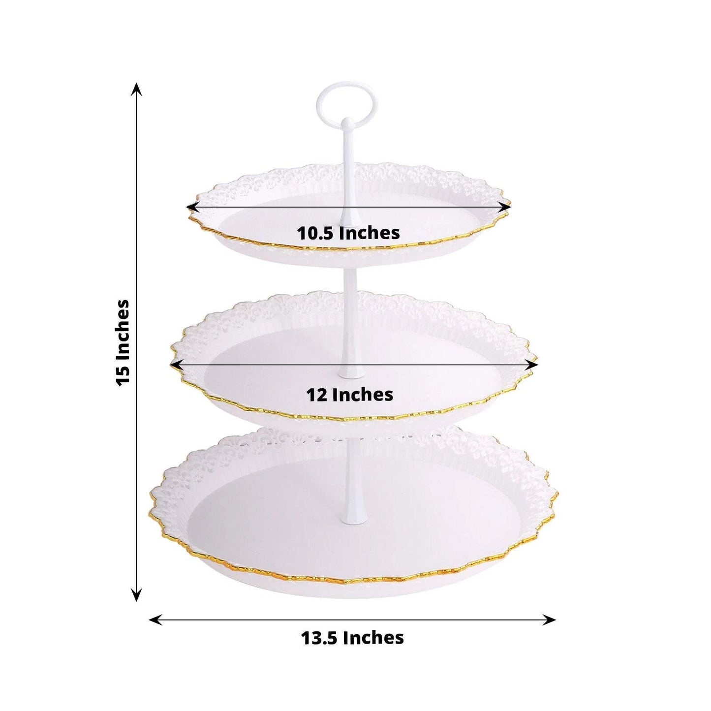 Home Collection 15" 3-Tier Cupcake Stand