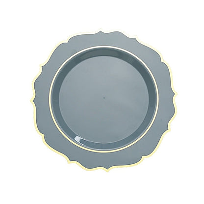 Home Collection Disposable Plastic Plates with Scalloped Rim