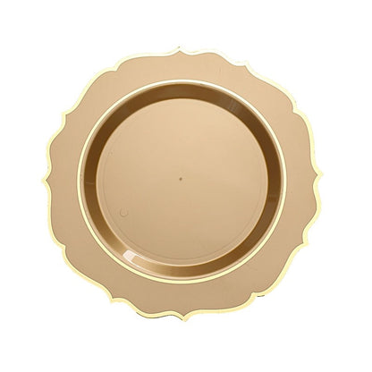 Home Collection Disposable Plastic Plates with Scalloped Rim