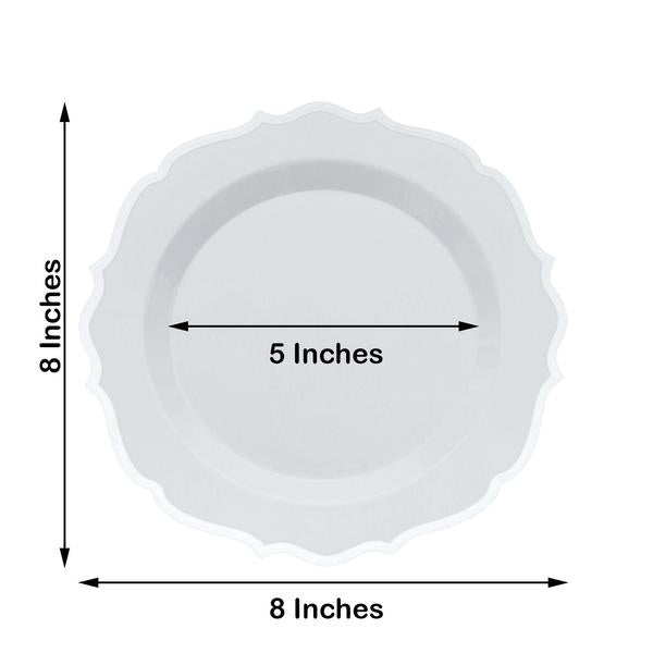 Home Collection Disposable Plastic Plates with Scalloped Rim