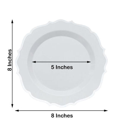 Home Collection Disposable Plastic Plates with Scalloped Rim
