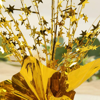 Home Collection 6 Pack Gold Metallic Star Foil Spray Centerpieces