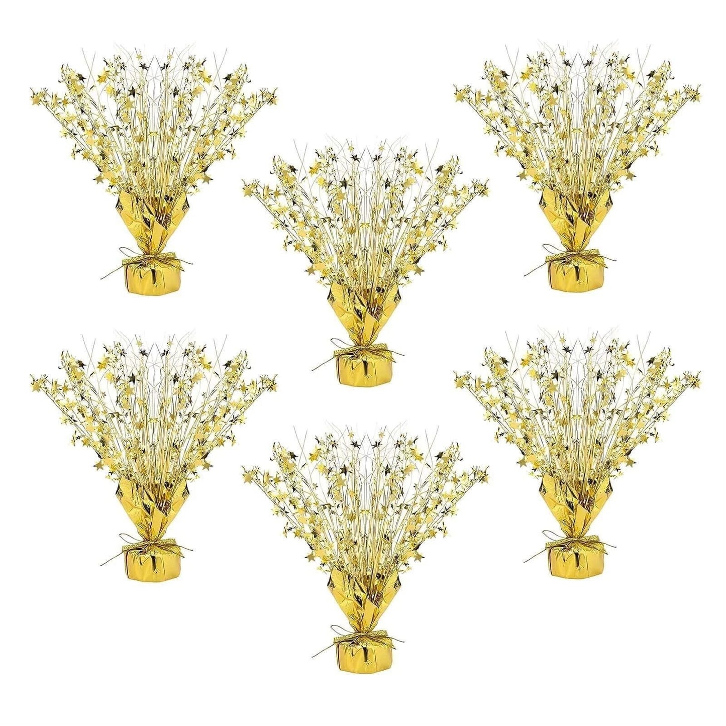 Home Collection 6 Pack Gold Metallic Star Foil Spray Centerpieces