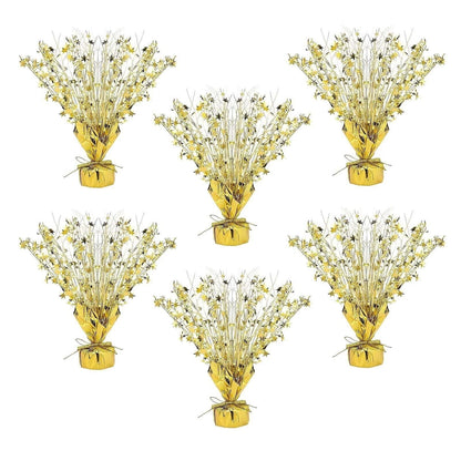 Home Collection 6 Pack Gold Metallic Star Foil Spray Centerpieces