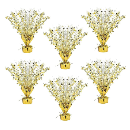 Home Collection 6 Pack Gold Metallic Star Foil Spray Centerpieces