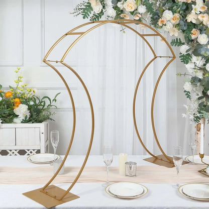 Home Collection Curvy Metal Flower Arch Stand 38" Gold