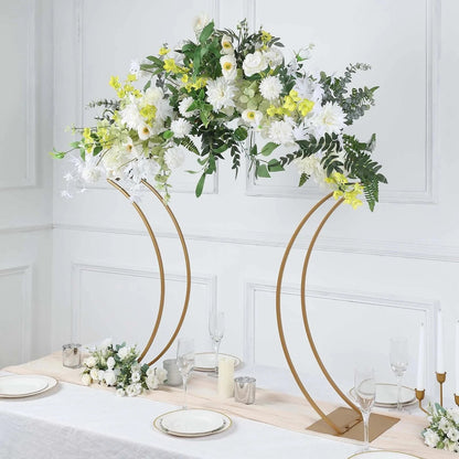 Home Collection Curvy Metal Flower Arch Stand 38" Gold