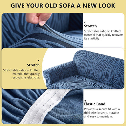 Home Collection Full-Cover High Stretch Sofa Couch Cover with Skirt Hem