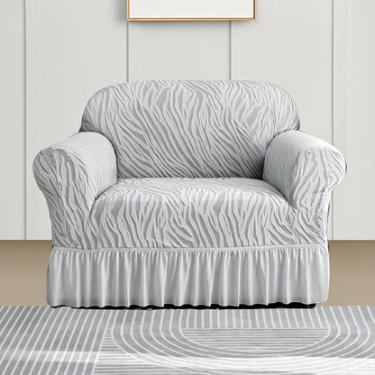 Home Collection Full-Cover High Stretch Sofa Couch Cover with Skirt Hem