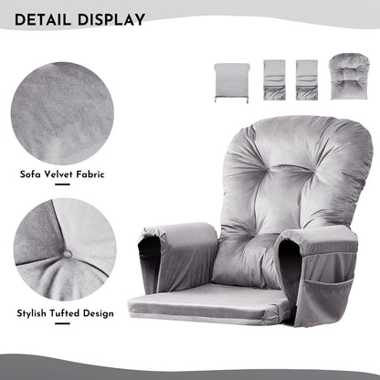 Home Collection 5-Piece Velvet Glider Cushion Set