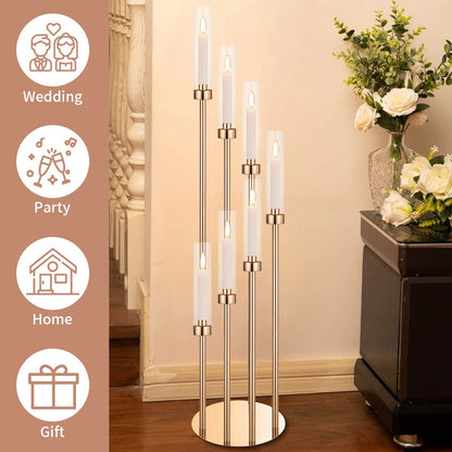 Home Collection 7-Arm Metal Candelabra Candle Holder