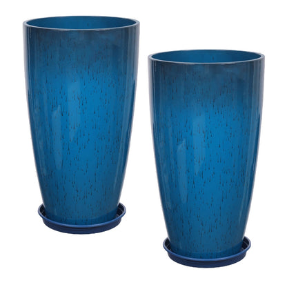 Home Collection 2-Pack 21" Tall Modern Resin Planters