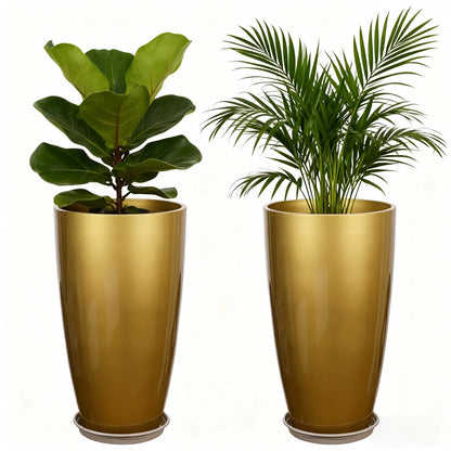 Home Collection 2-Pack 21" Tall Modern Resin Planters