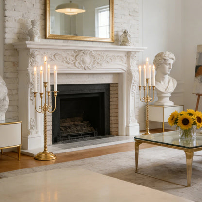 Home Collection 2Pcs 30.7" Gold 5-Arm Candelabra