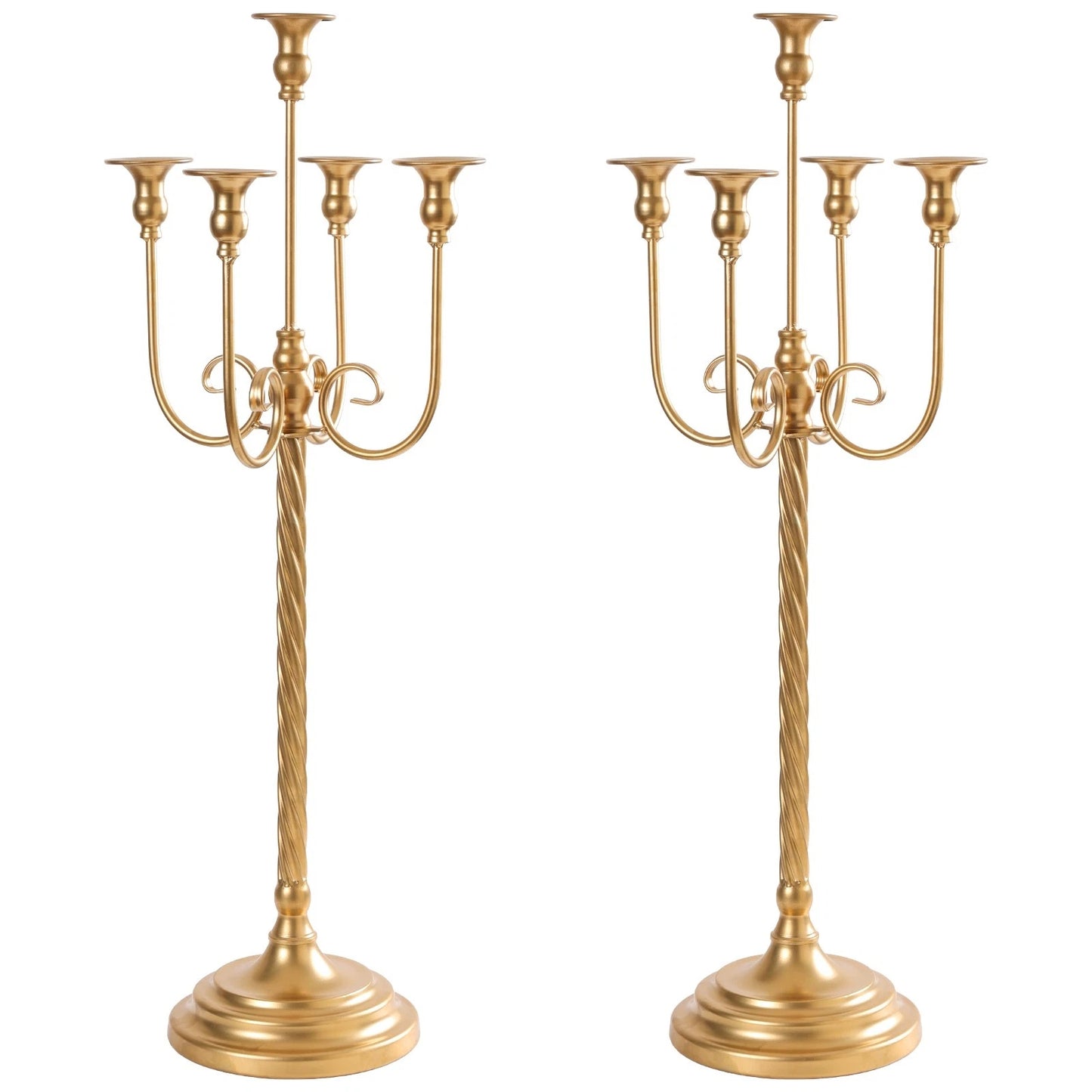 Home Collection 2Pcs 30.7" Gold 5-Arm Candelabra