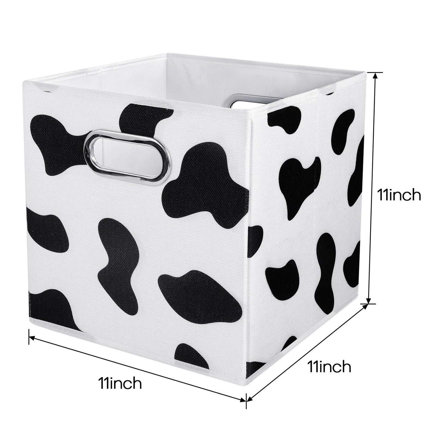 Home Collection 2Pcs Foldable Cow Print Storage Bins 11"