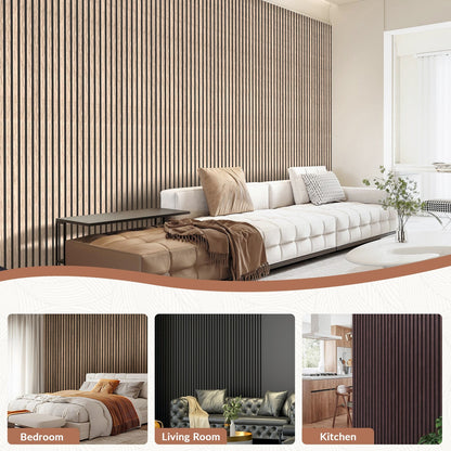 Home Collection 2-Pack Acoustic Wood Slat Wall Panels