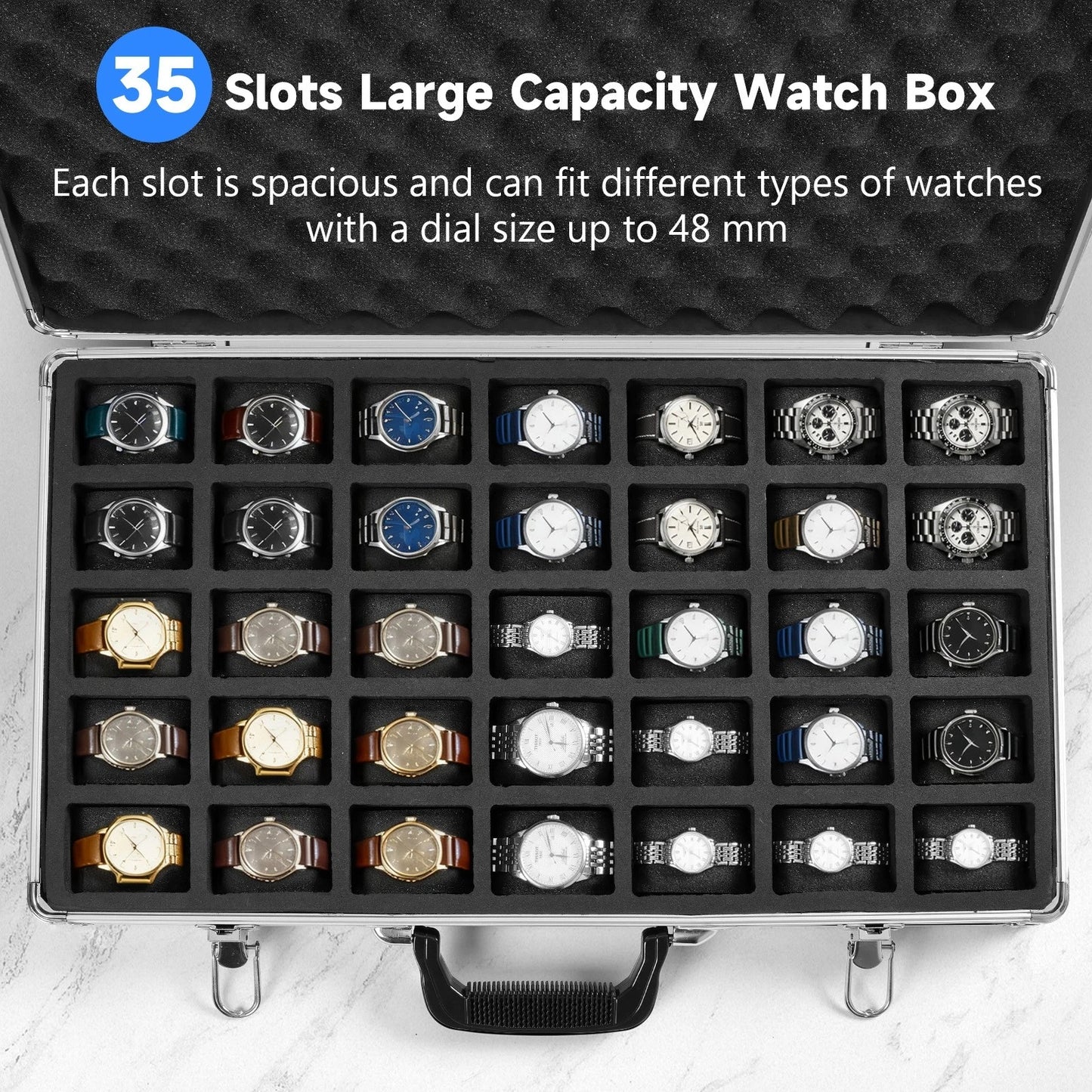 Home Collection 35-Slot Large Watch Organizer Box