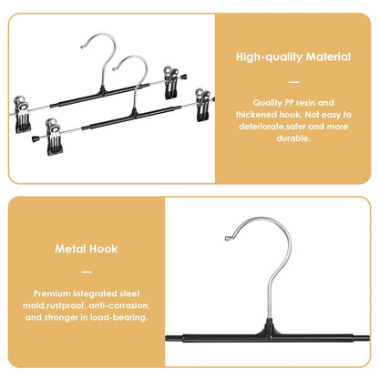 Home Collection Metal Pants Hangers with Adjustable Clips