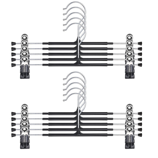 Home Collection Metal Pants Hangers with Adjustable Clips