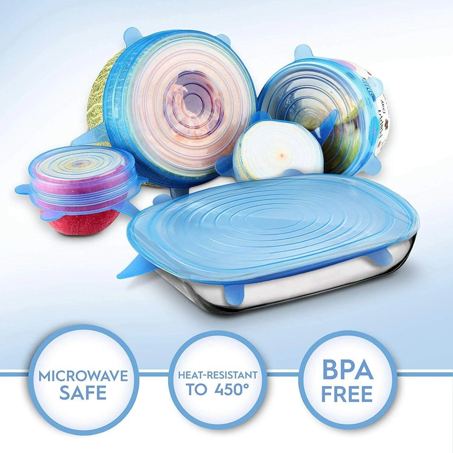 Home Collection 6-Pack Stretch Silicone Lids