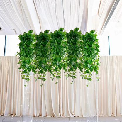 Home Collection Pack of 3 Green Silk Pothos Artificial Hanging Plants