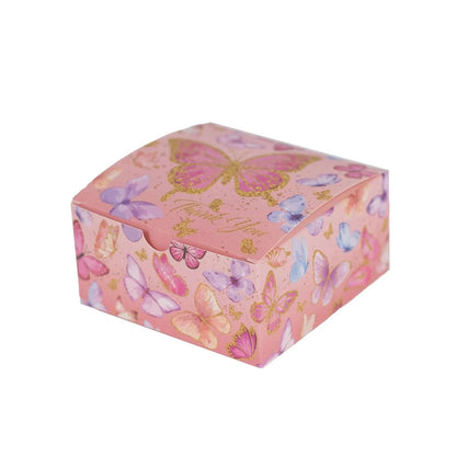 Home Collection  Pack of 25 Pink Butterfly Thank You Party Favor Boxes